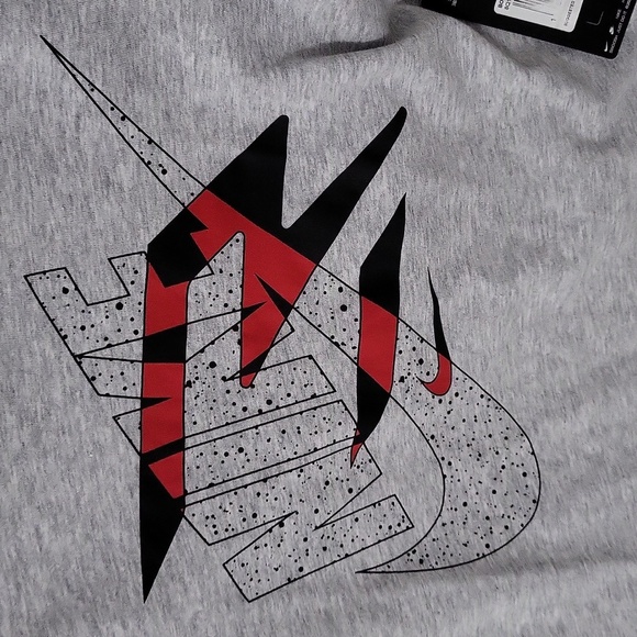 Nike Kids Gray Tee with Red and Black Design - Picture 2 of 4